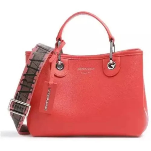 Orange Handbag with Adjustable, Detachable Logo Shoulder Strap , female, Sizes: ONE SIZE - Emporio Armani - Modalova