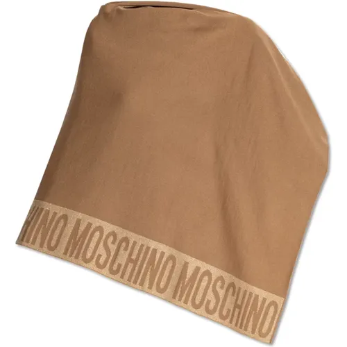 Poncho with logo , female, Sizes: ONE SIZE - Moschino - Modalova