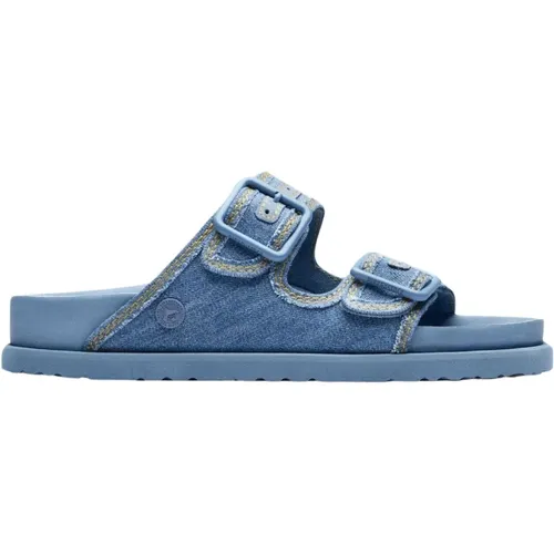 Stone Washed Denim Sandalen , Damen, Größe: 37 EU - Birkenstock - Modalova