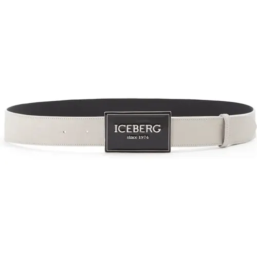 Grauer Gürtel mit Design , Damen, Größe: 100 CM - Iceberg - Modalova