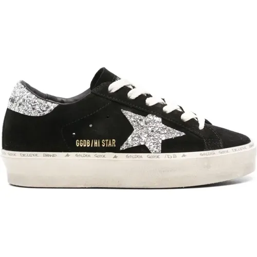 Schwarze Sneakers mit Sternenpatch , Damen, Größe: 35 EU - Golden Goose - Modalova