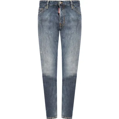 Marineblaue Cool Guy Jeans mit Used-Look , Herren, Größe: L - Dsquared2 - Modalova