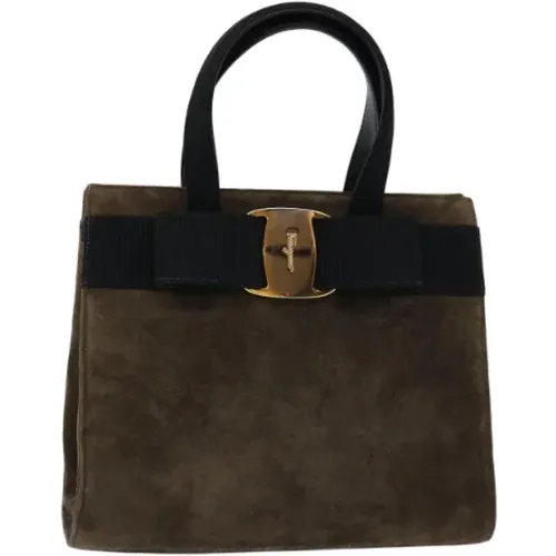 Pre-owned Wildleder handtaschen , Damen, Größe: ONE Size - Salvatore Ferragamo Pre-owned - Modalova
