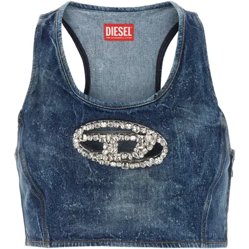 Stretch denim De-Top-Fse top , female, Sizes: S, M - Diesel - Modalova