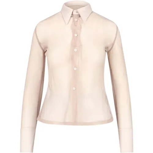 Transparent Shirt with Cotton Finish , female, Sizes: XS - MM6 Maison Margiela - Modalova