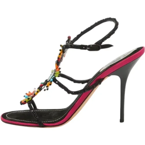 Pre-owned Satin sandals , female, Sizes: 6 UK - René Caovilla Pre-owned - Modalova