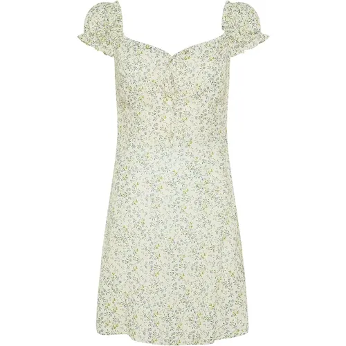 Floral Print Short Dress White , female, Sizes: M - Mar De Margaritas - Modalova