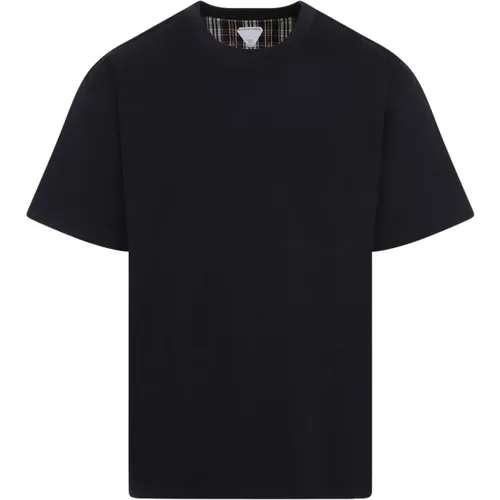 Blau Kariertes T-Shirt - Bottega Veneta - Modalova