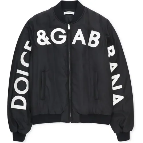 Schwarze Bomberjacke für Jungen - Dolce & Gabbana - Modalova