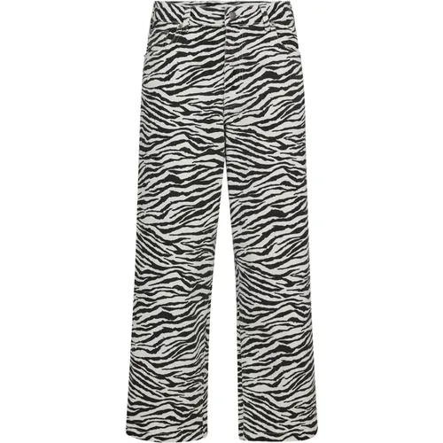 Zioncc Zebra Crop Pant , Damen, Größe: M - Co'Couture - Modalova