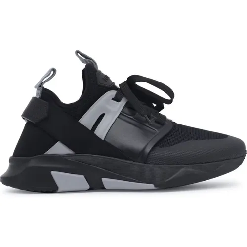 Jago Leather Neoprene Sneakers , male, Sizes: 8 UK, 9 UK, 6 UK, 10 UK, 7 UK - Tom Ford - Modalova