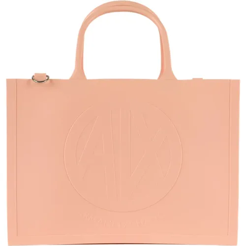 Rosa Synthetische Handtasche für Frauen , Damen, Größe: ONE Size - Armani Exchange - Modalova