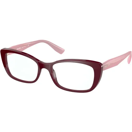 Burgundy Eyewear Frames - Miu Miu - Modalova