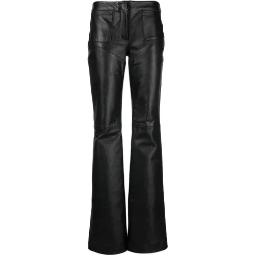 Leather Wide-Leg Trousers , female, Sizes: S - Marine Serre - Modalova