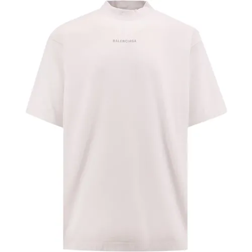 Weißes Crew-neck T-Shirt Oversize Baumwolle , Herren, Größe: M - Balenciaga - Modalova