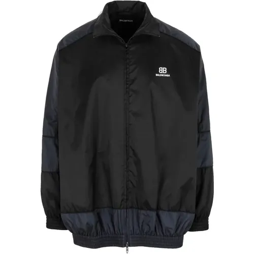 Nylon Jacket with Logo Detail , male, Sizes: M - Balenciaga - Modalova