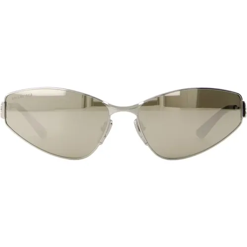 Silver Metal Sunglasses , unisex, Sizes: 65 MM - Balenciaga - Modalova