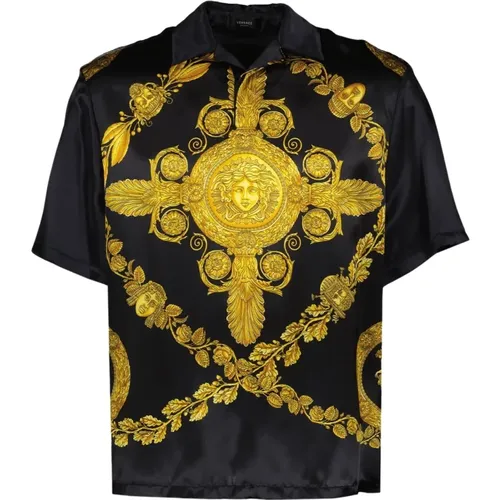 Barocco Print Polo Shirt , male, Sizes: S - Versace - Modalova