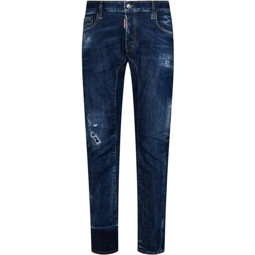 Slim-fit Jeans Upgrade, Blau , Herren, Größe: M - Dsquared2 - Modalova