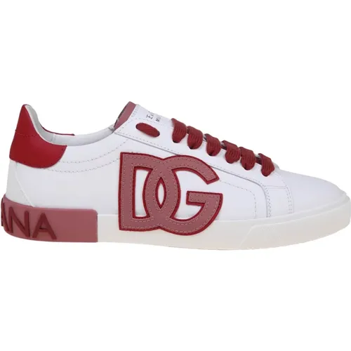 Weiße Low-Top Sneakers aus Nappaleder , Herren, Größe: 38 1/2 EU - Dolce & Gabbana - Modalova