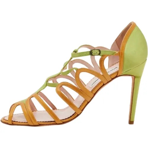 Pre-owned Leather sandals , female, Sizes: 8 UK - Manolo Blahnik Pre-owned - Modalova