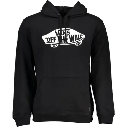 Schwarzer Hoodie mit zentraler Tasche und Logodruck , Herren, Größe: L - Vans - Modalova