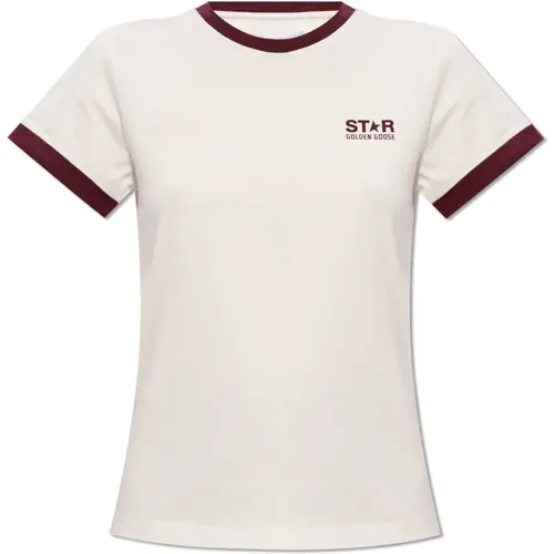 T-shirt with logo , female, Sizes: L, S, 2XS, M - Golden Goose - Modalova