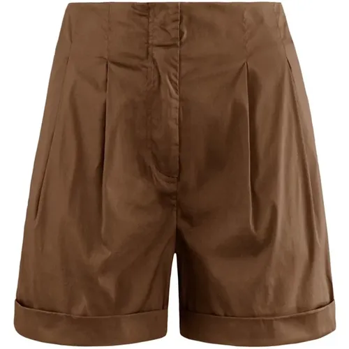 Beige Shorts Frühling Sommer Regular Fit , Damen, Größe: S - BomBoogie - Modalova