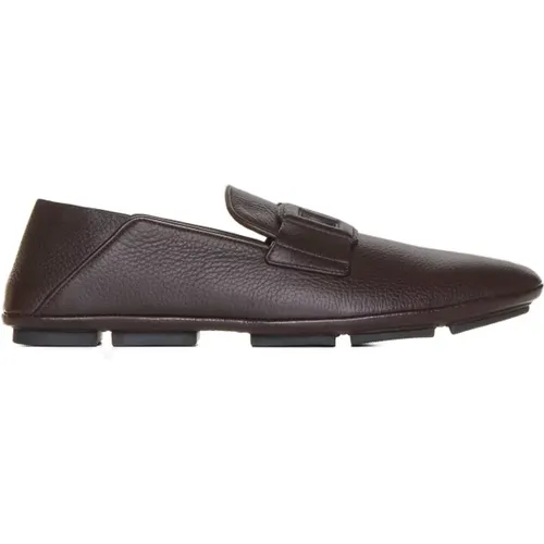 Flat Shoes DG Driver Style , male, Sizes: 8 UK, 9 UK, 6 UK, 9 1/2 UK, 10 UK, 8 1/2 UK - Dolce & Gabbana - Modalova