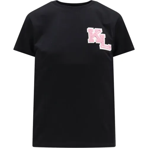 Logo Bio-Baumwoll T-Shirt , Damen, Größe: L - Karl Lagerfeld - Modalova