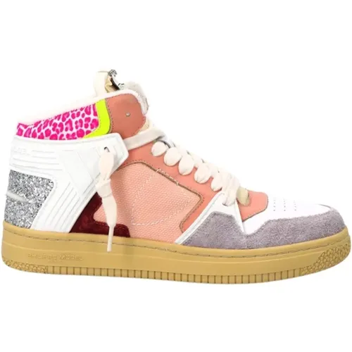 Patchwork High Top Sneakers , Damen, Größe: 41 EU - Philippe Model - Modalova