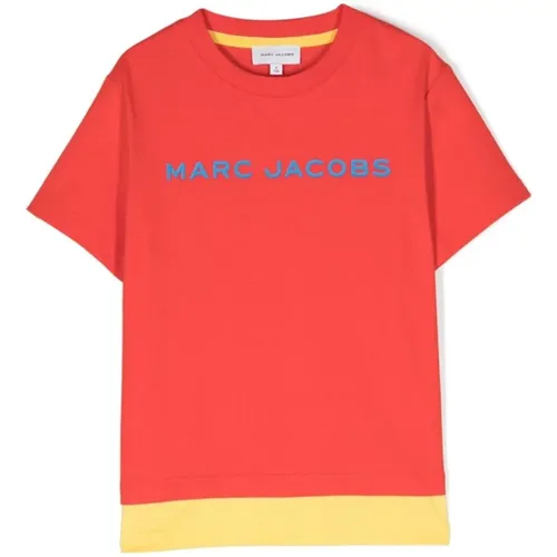Jungen T-Shirt mit Kontrastierenden Paneelen aus Baumwoll-Jersey - Marc Jacobs - Modalova