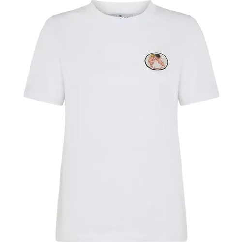 Engel-Print Weißes T-Shirt , Damen, Größe: L - Fiorucci - Modalova