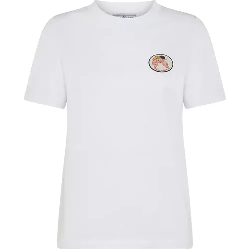 Engel-Print Weißes T-Shirt , Damen, Größe: M - Fiorucci - Modalova