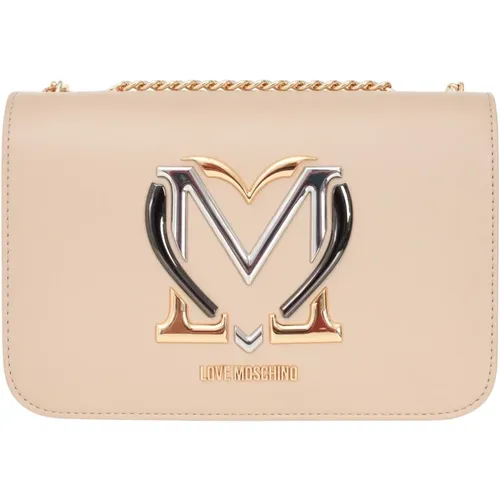 Schultertasche mit Kettenriemen - Love Moschino - Modalova