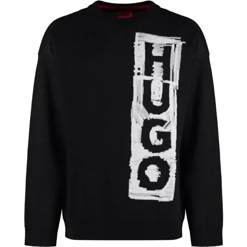 Ribbed crew-neck sweater , Herren, Größe: L - Hugo Boss - Modalova