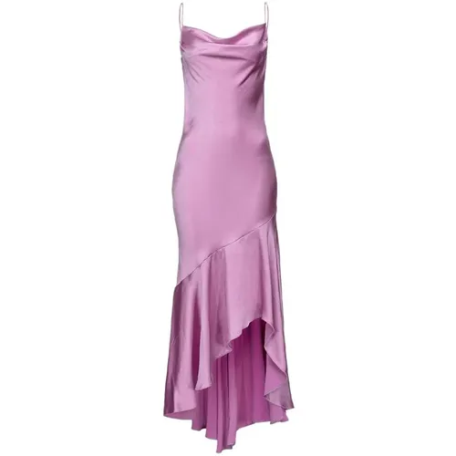 Satin ärmelloses Kleid mit Rüschen , Damen, Größe: 2XS - pinko - Modalova