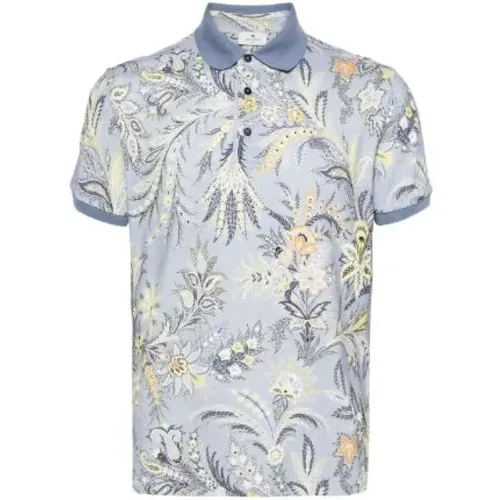 Blue Paisley Print Polo Shirt , male, Sizes: M, XL, 2XL - ETRO - Modalova