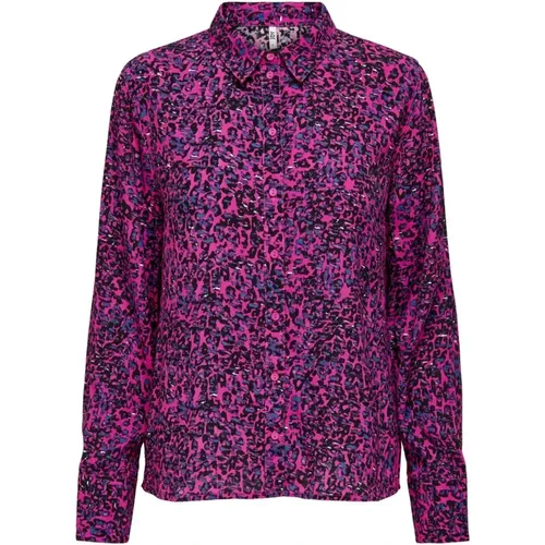 Leopard Print Button-Up Shirt , female, Sizes: XL - Jacqueline de Yong - Modalova