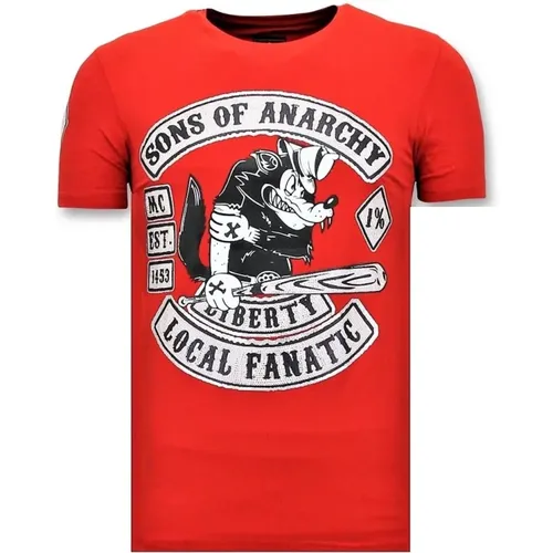 Exklusives Herren T-Shirt mit Druck - Sons of Anarchy Print , Herren, Größe: XL - Local Fanatic - Modalova