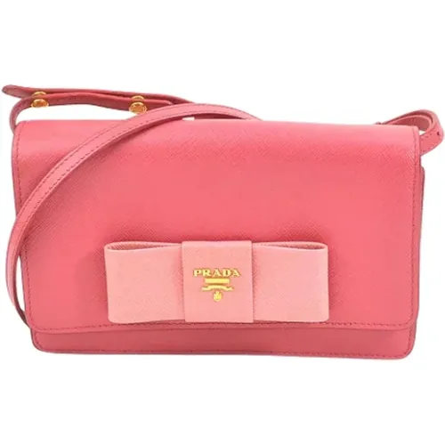 Pre-owned Rosa Leather Prada Shoulder Bag , female, Sizes: ONE SIZE - Prada Vintage - Modalova