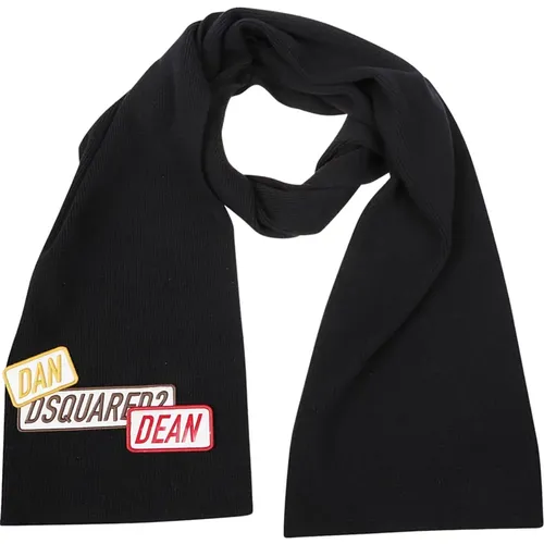 Patch Logo Scarf , male, Sizes: ONE SIZE - Dsquared2 - Modalova