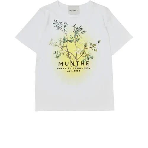 T-Shirt with Print , female, Sizes: S, 2XS - Munthe - Modalova