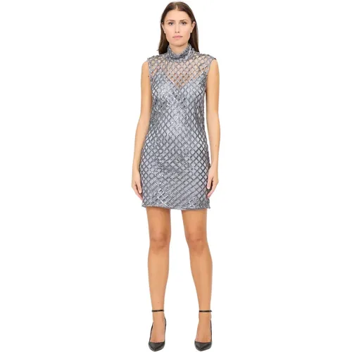 Short Dress with Sequin Net , female, Sizes: XS, S - Federica Tosi - Modalova