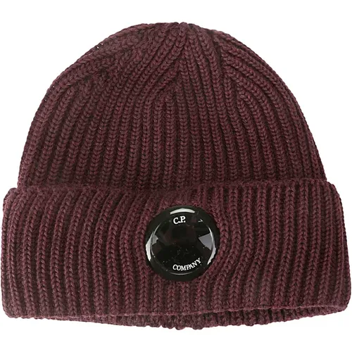 Merino Wool Lens Beanie Hat , male, Sizes: ONE SIZE - C.P. Company - Modalova