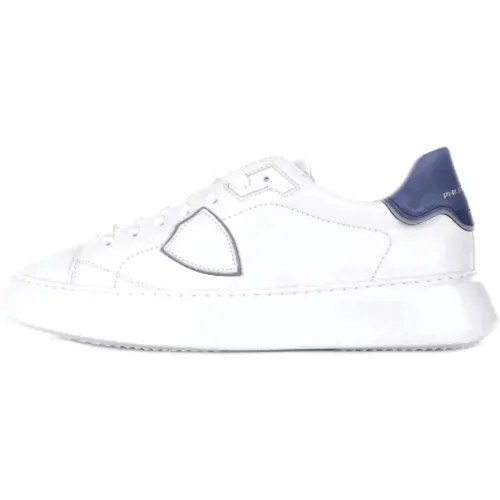 Weiße Ledersneakers Gummisohle , Herren, Größe: 41 EU - Philippe Model - Modalova