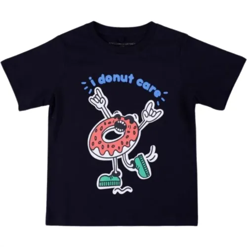 Kinder Schwarzes Donut-Print T-Shirt - Stella Mccartney - Modalova