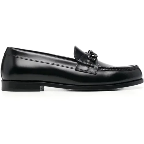 VLogo Chain Leather Flat Shoes , male, Sizes: 6 UK - Valentino Garavani - Modalova
