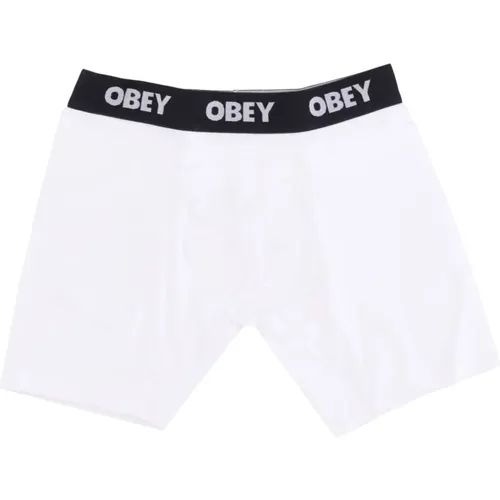 Klassische Herren Boxershorts 2er Pack Weiß - Obey - Modalova