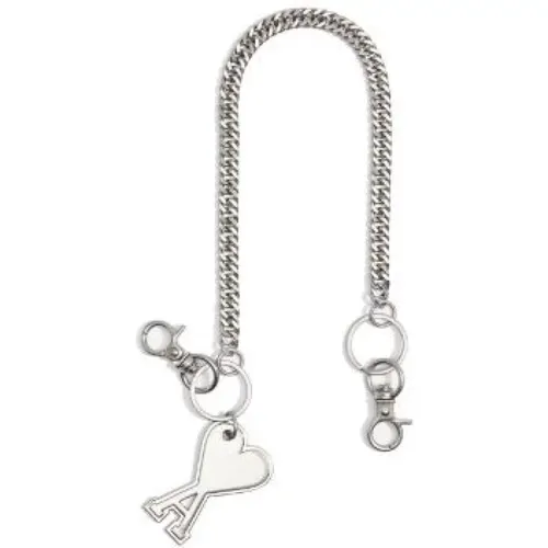 Heart Monogram Keychain , unisex, Sizes: ONE SIZE - Ami Paris - Modalova